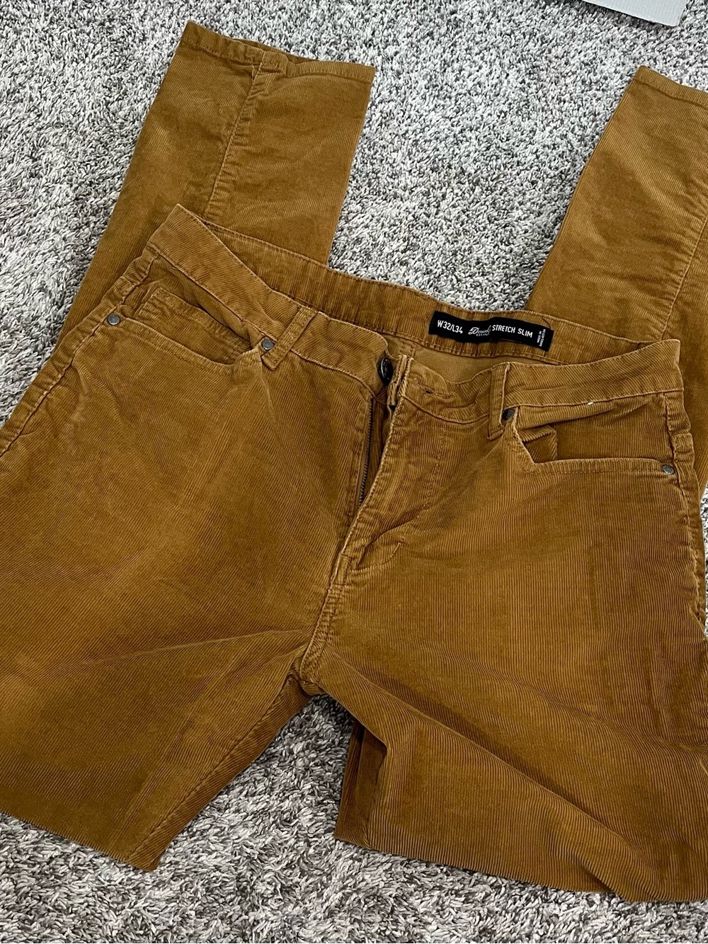Denim Co Men's Corduroy Jeans in Brown - stretch slim
